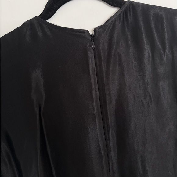 Banana Republic Black Aurelia Satin Trapeze Mini Dress - Picture 3 of 5